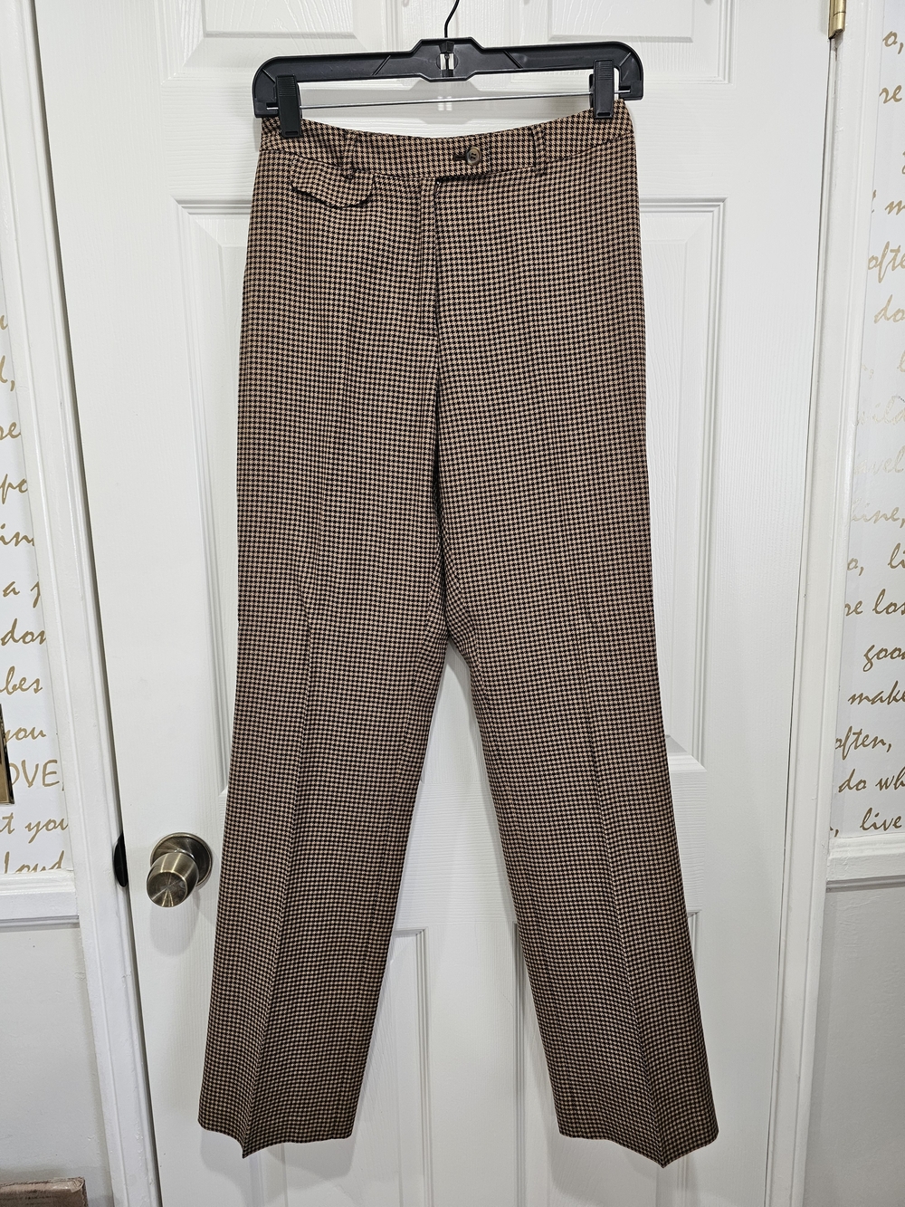 Ann Taylor Women's Vintage Brown Houndstooth Wool blend Dress Pants
